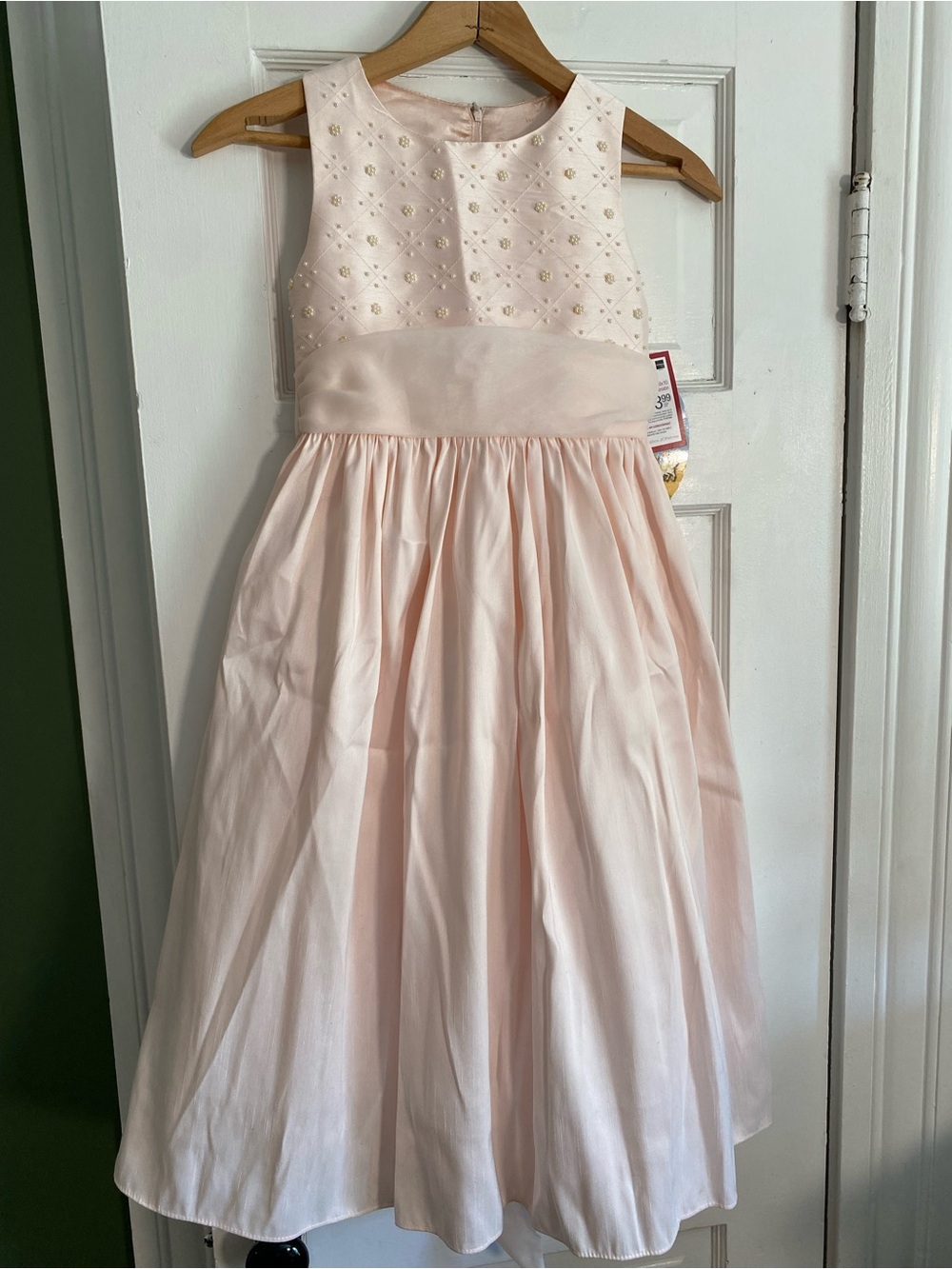 NWT Cinderella Pale Pink Sleeveless Formal Dress with Embellished Bodice size 8